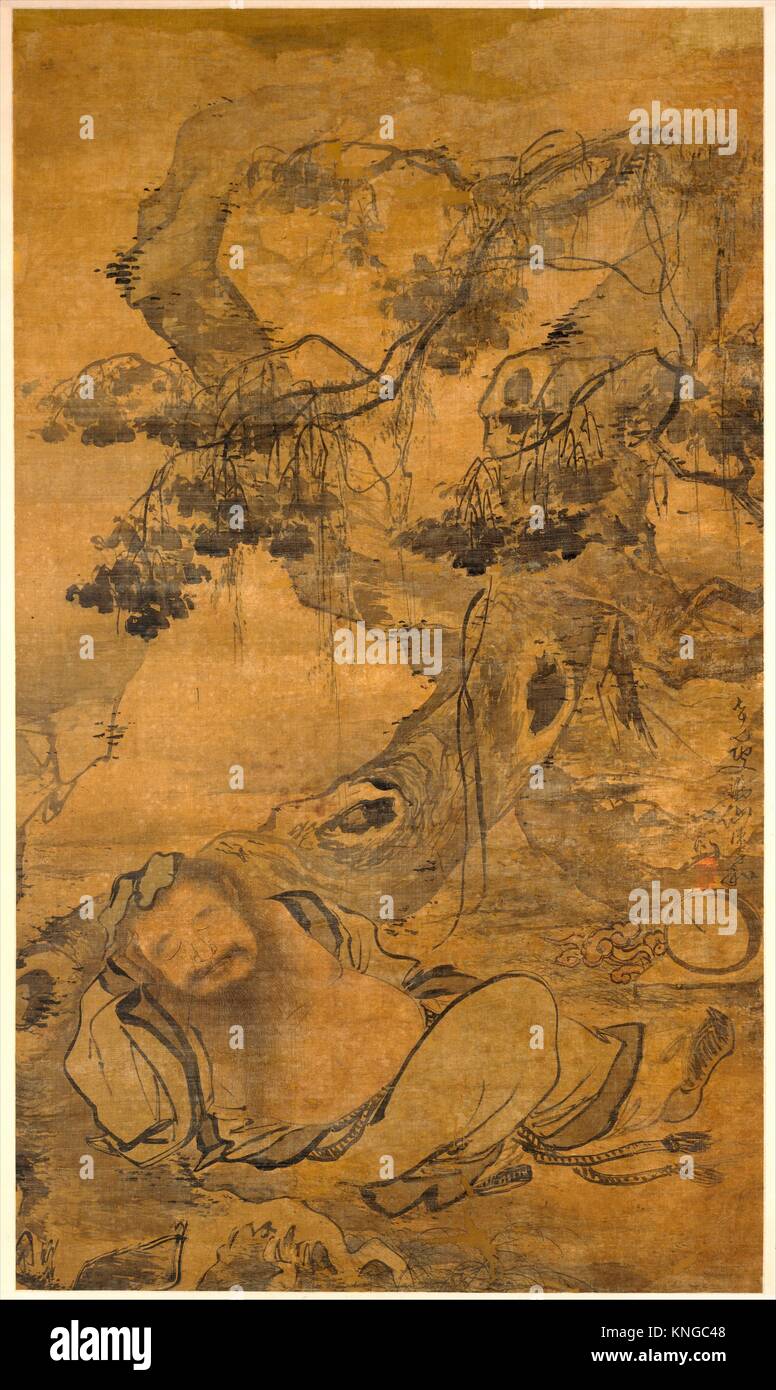 Drunken Immortal beneath an old tree. Artist: Chen Zihe (Chinese, active early 16th century); Period: Ming dynasty (1368-1644); Date: early 16th Stock Photo