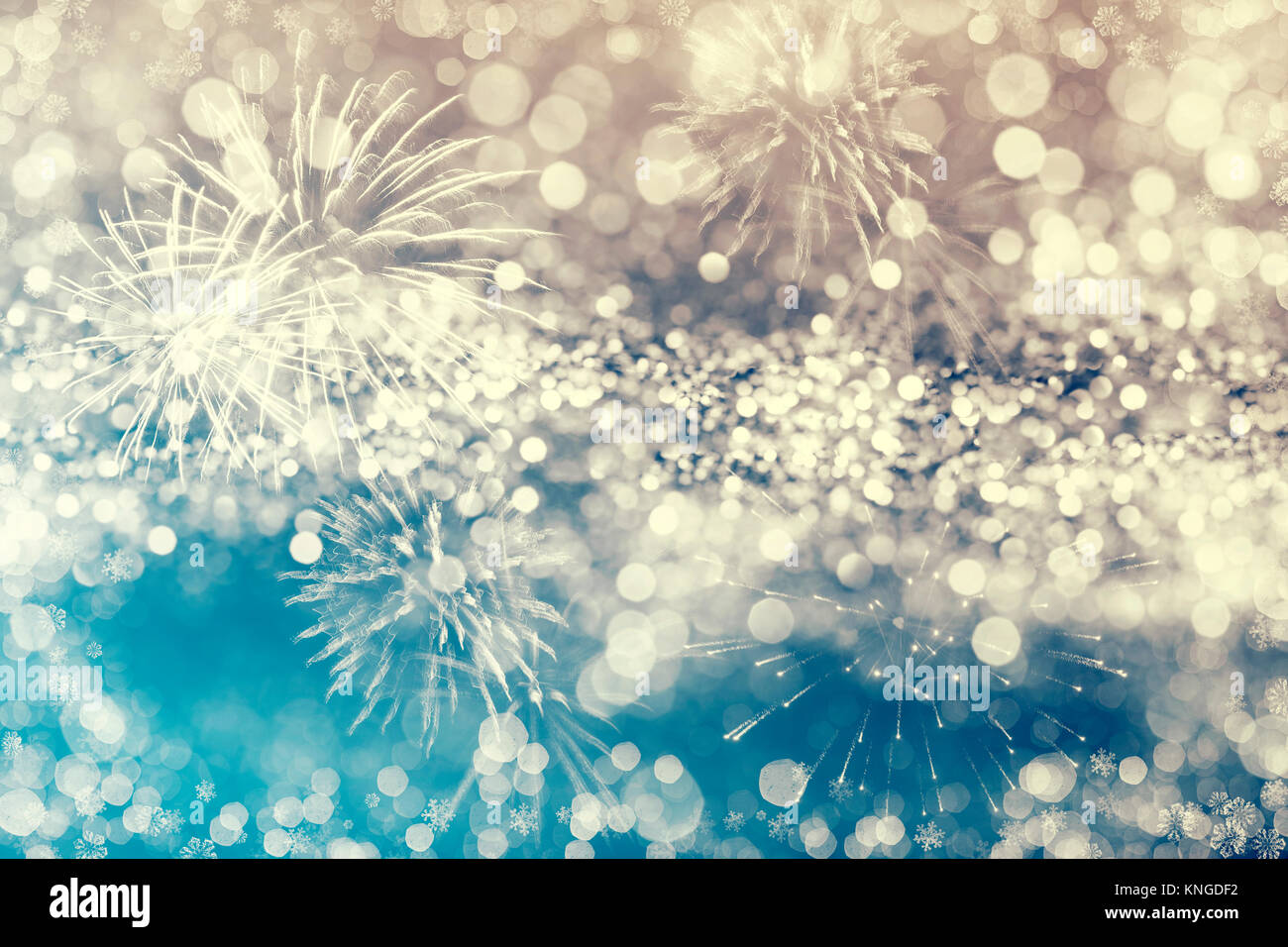 Magic golden-blue holiday abstract glitter background with blinking ...