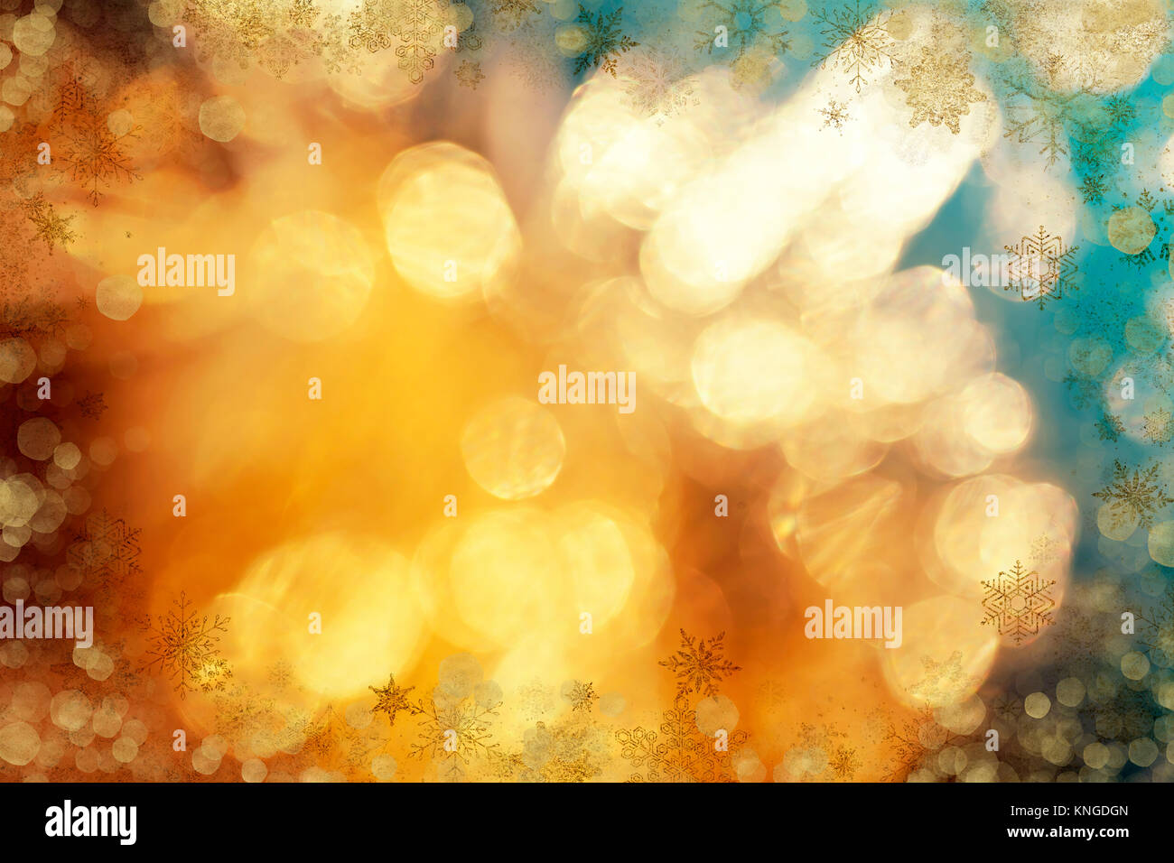 Magic golden-blue holiday abstract glitter background with blinking ...