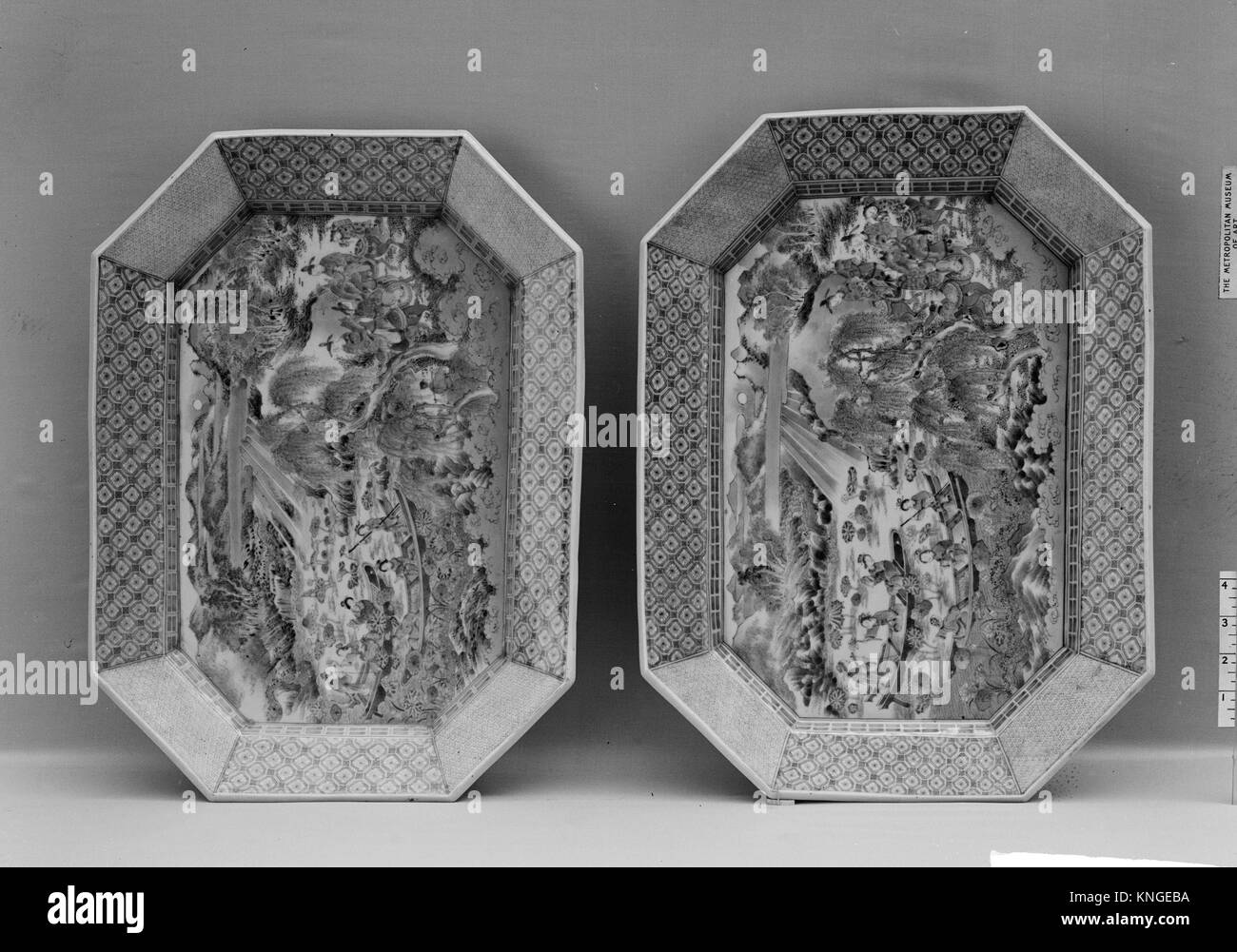 Large Octagonal Plate. Date 1830; Culture Japan; Medium White porcelain decorated with blue