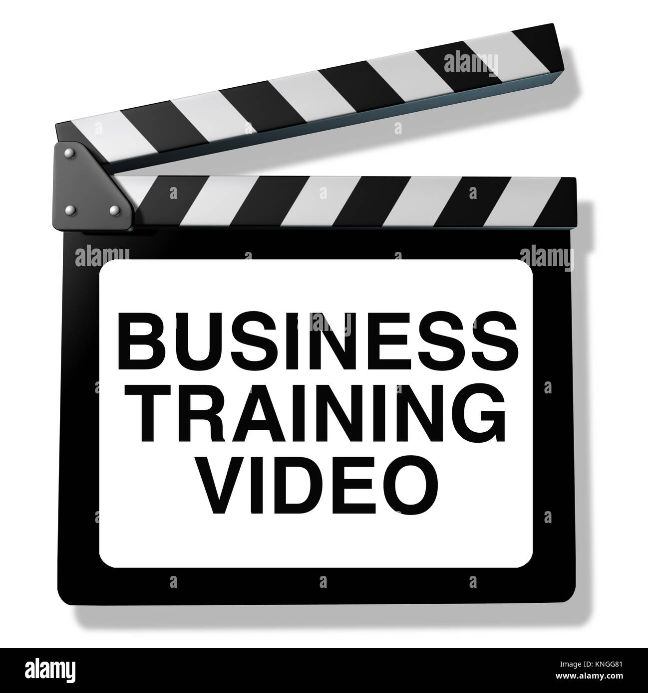 Business training video and employee instruction course as a 3D illustration skills training and instructional program. Stock Photo