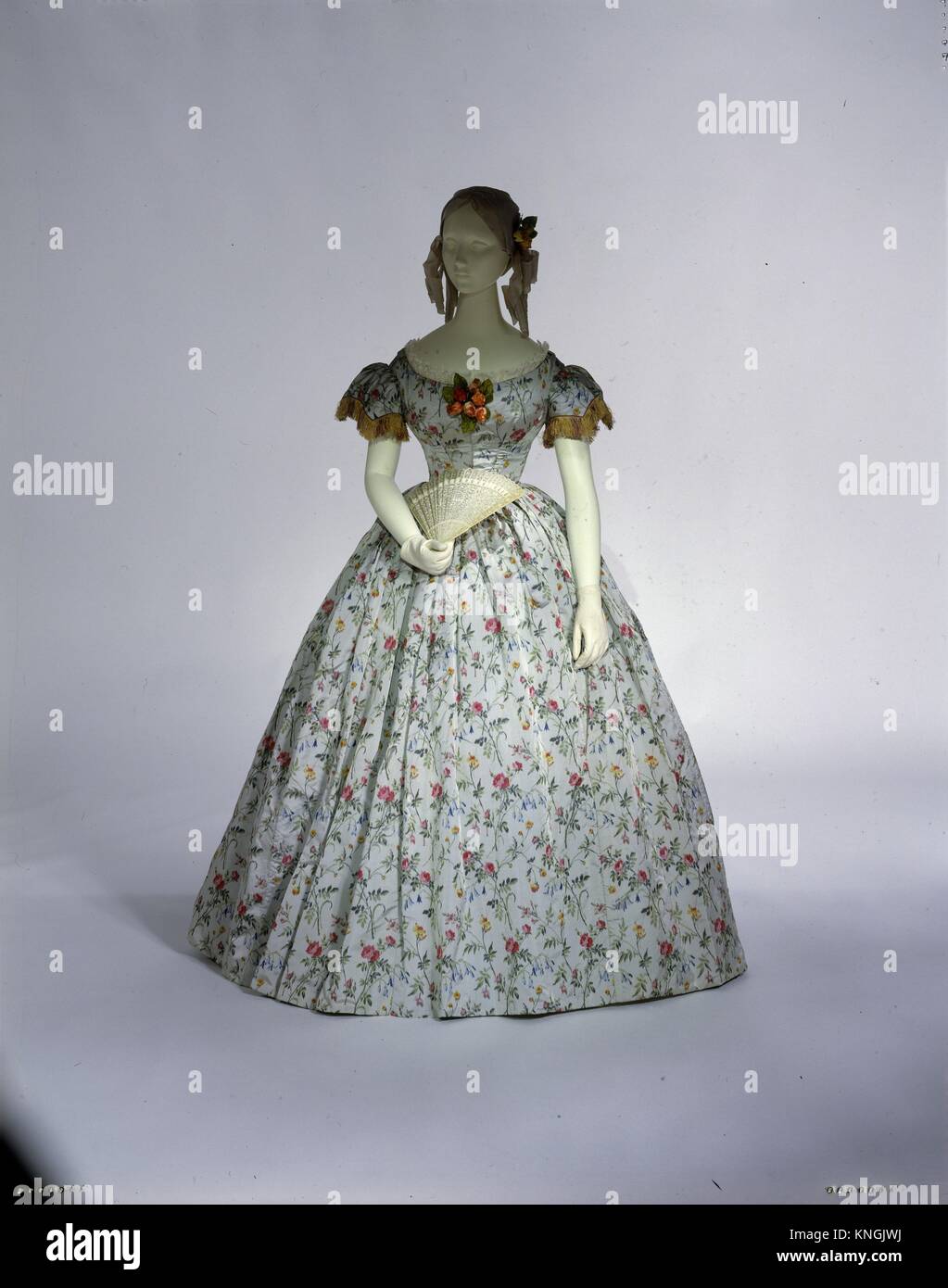 Evening dress. Date: 1850s; Culture: French; Medium: silk Stock Photo
