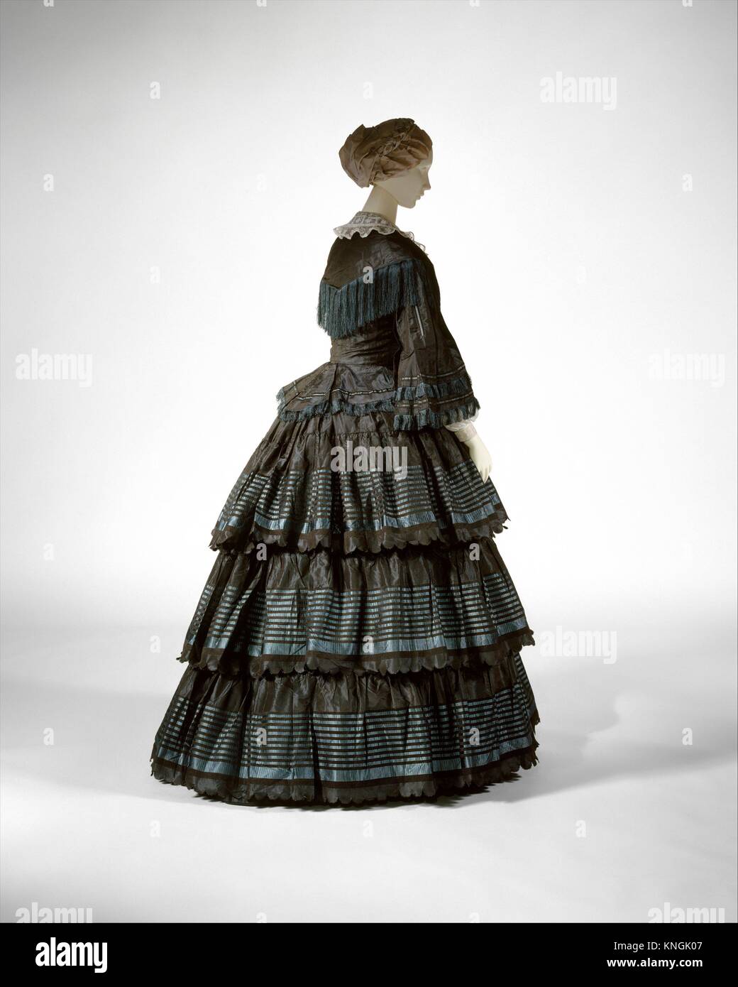 Dress. Date: 1854-56; Culture: British; Medium: silk Stock Photo