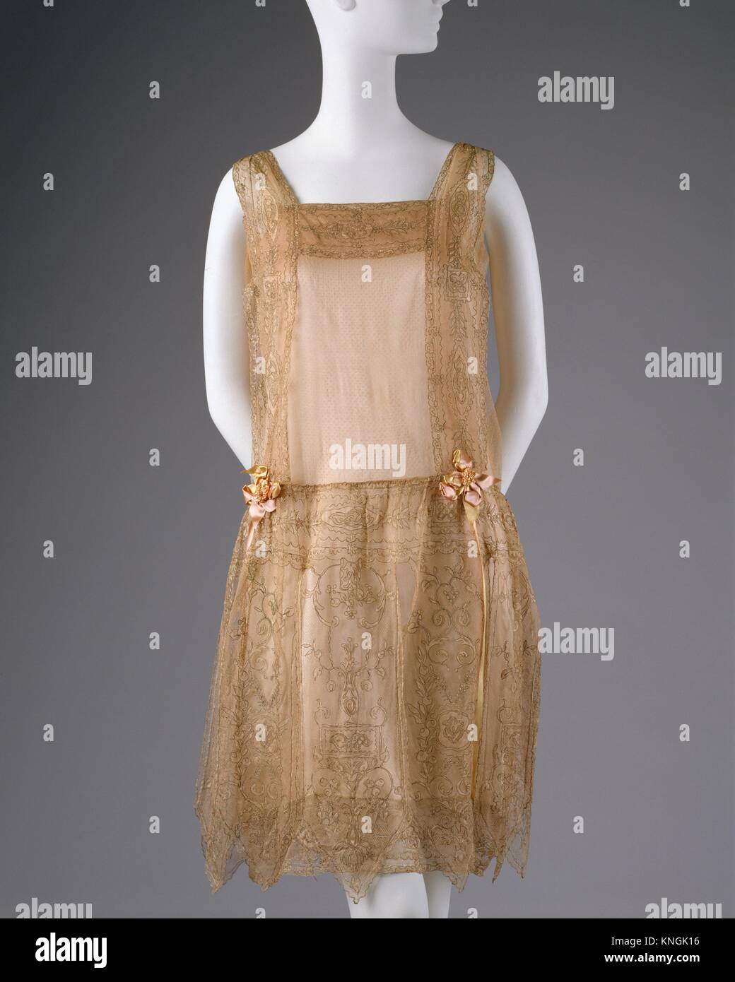 Evening dress. Design House: Callot Soeurs (French, active 1895-1937); Date: ca. 1927; Culture: French; Medium: silk, metal Stock Photo