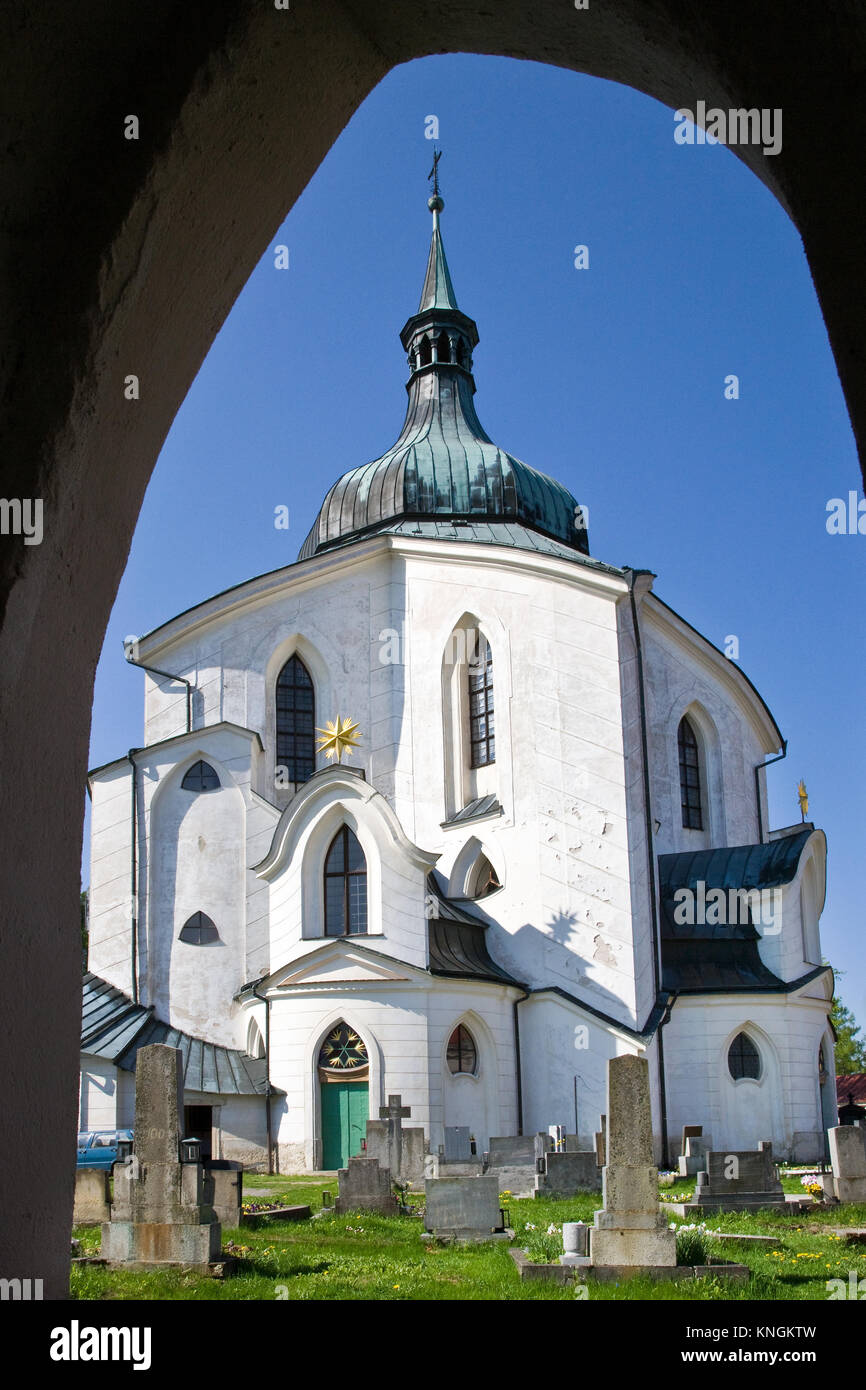 St Nepomuk church on pilgrimage place Zelena hora (UNESCO), Zdar nad Sazavou, Moravia, Czech republic Stock Photo
