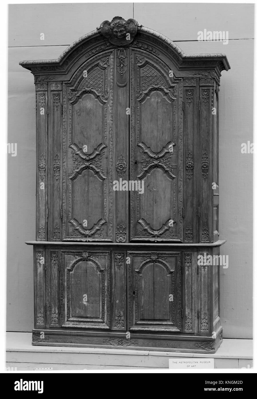 Armoire. Date: late 17th century; Culture: French; Medium: Oak?; Dimensions: Not given; Classification: Woodwork-Furniture Stock Photo