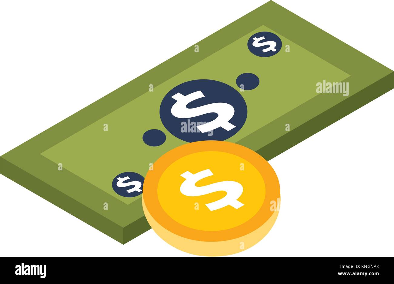 money banknote coin currency dollar isometric Stock Vector Image & Art ...