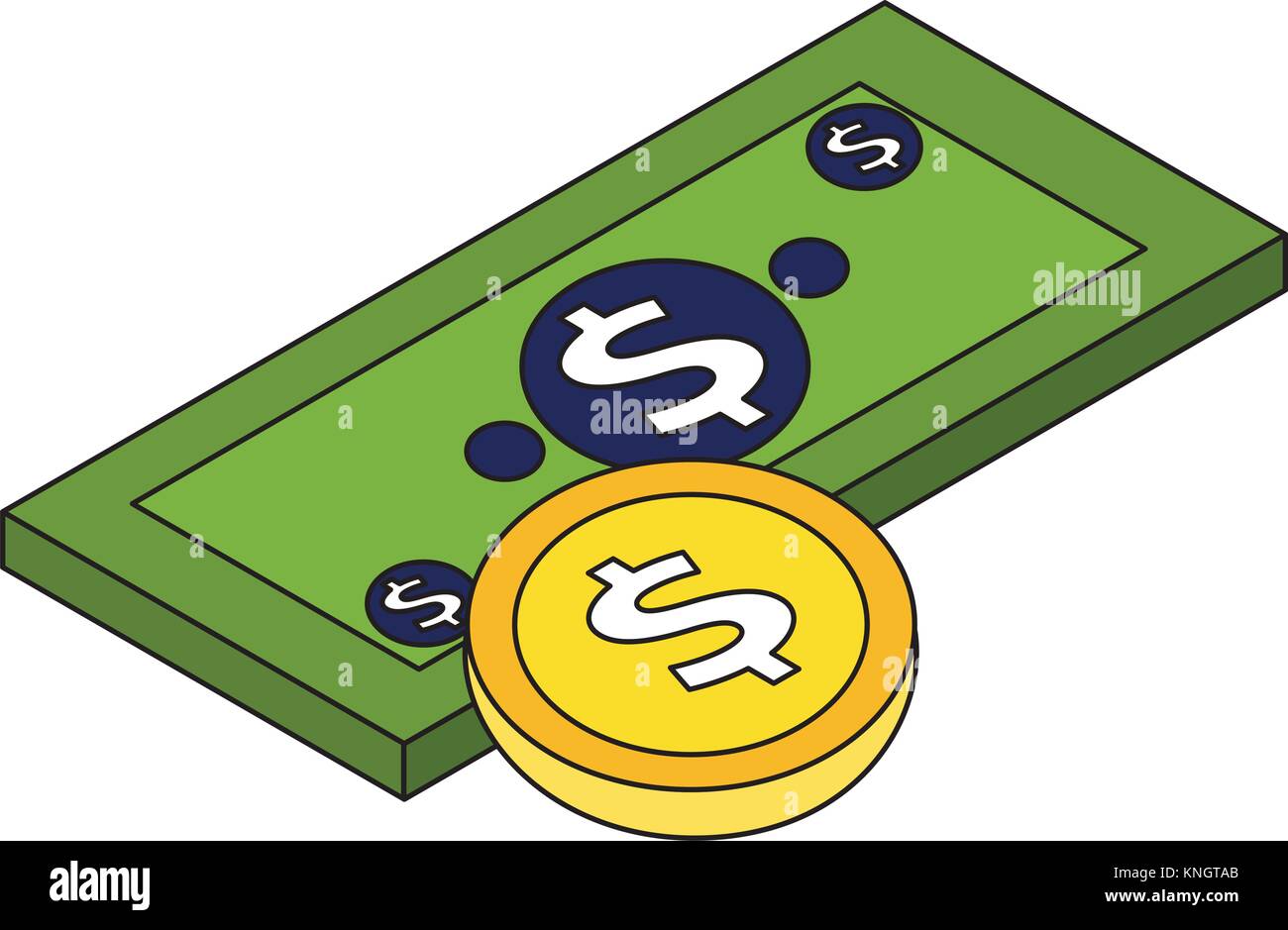 money banknote coin currency dollar isometric Stock Vector Image & Art ...