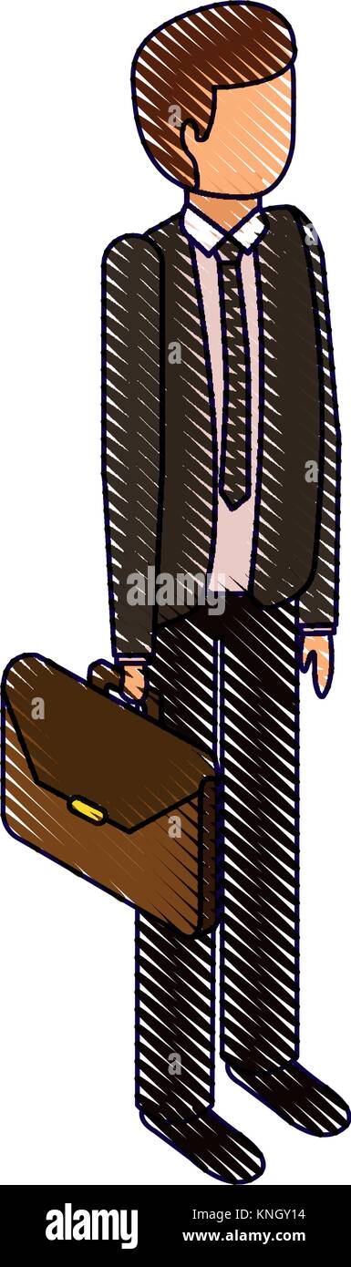 businessman stand holding briefcase isometric image Stock Vector Image ...