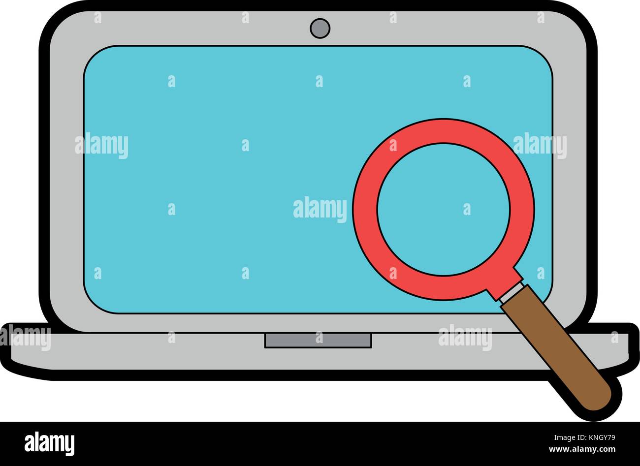 laptop computer with magnifying glass Stock Vector Image & Art Alamy