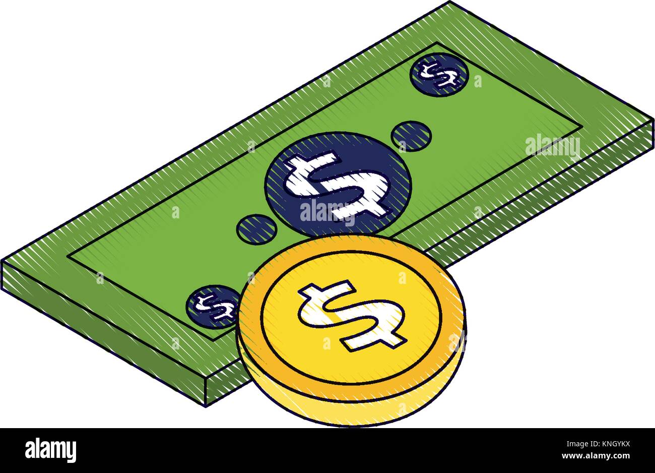 money banknote coin currency dollar isometric Stock Vector Image & Art ...