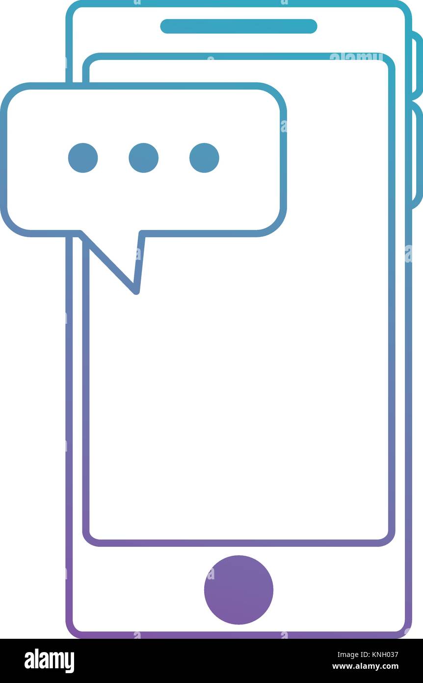 smartphone device with speech bubbles Stock Vector Image & Art - Alamy