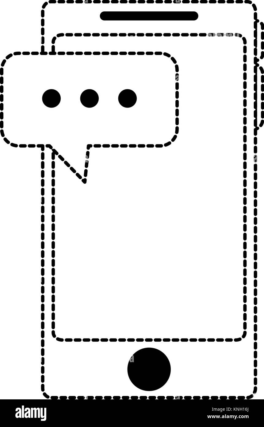 smartphone device with speech bubbles vector illustration design Stock ...