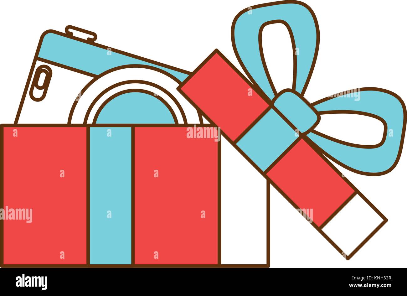 gift box present with camera vector illustration design Stock Vector ...
