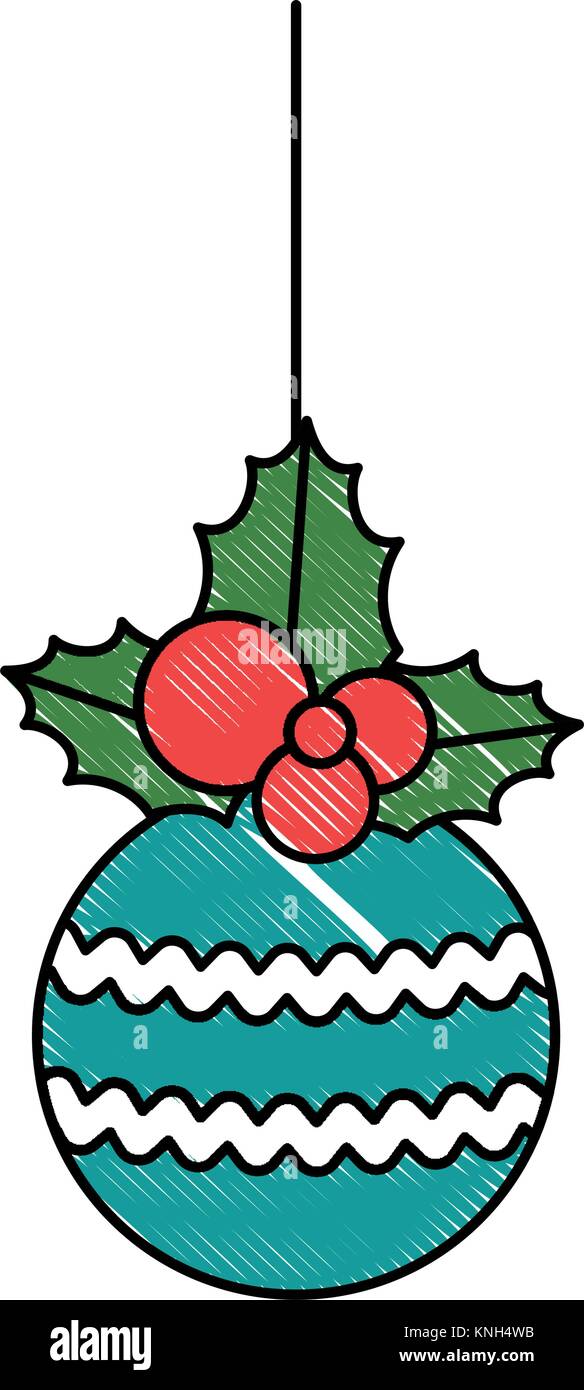 christmas ball hanging icon vector illustration design Stock Vector ...