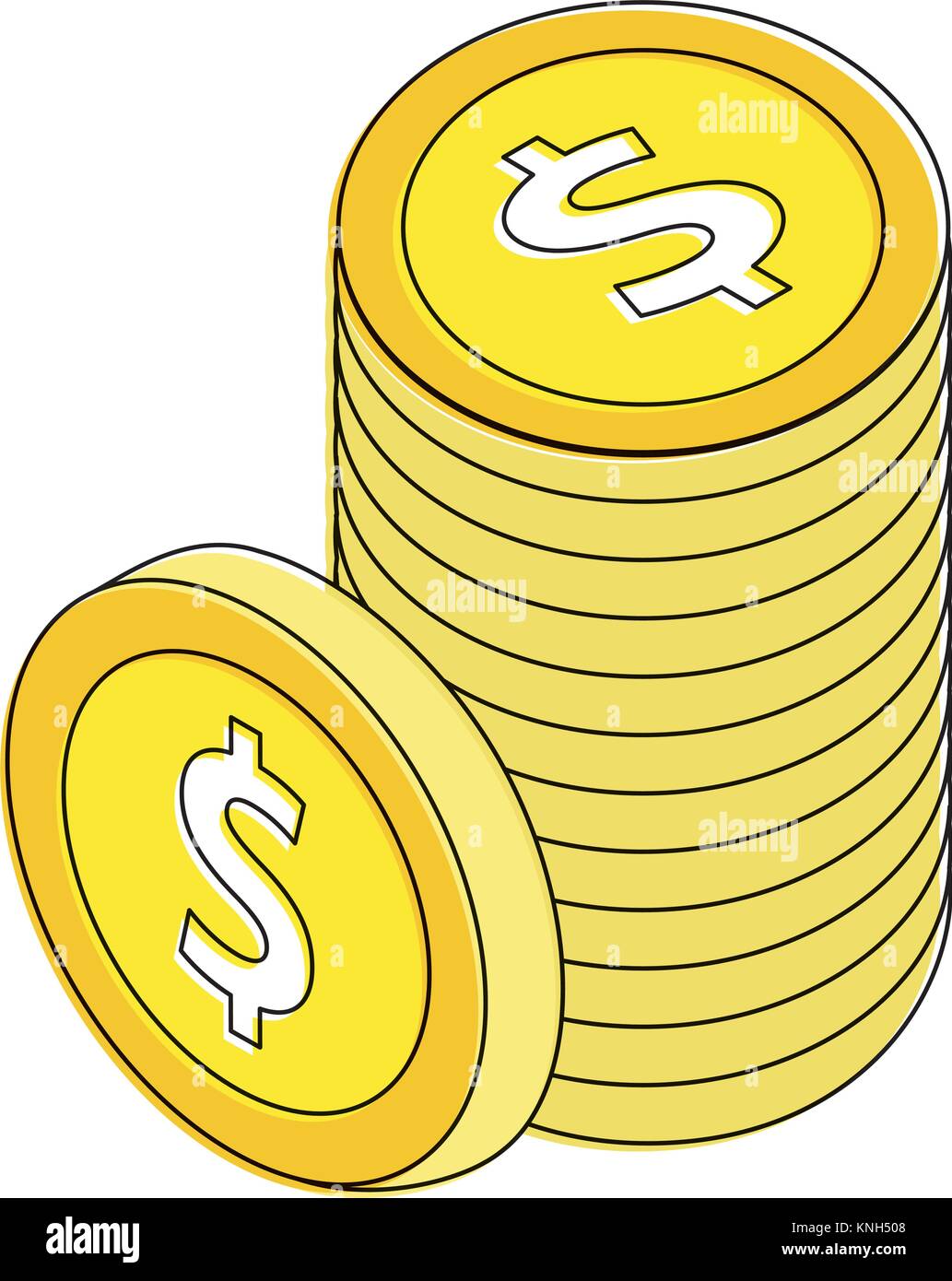 stack of dollar coins currency money isometric Stock Vector Image & Art ...