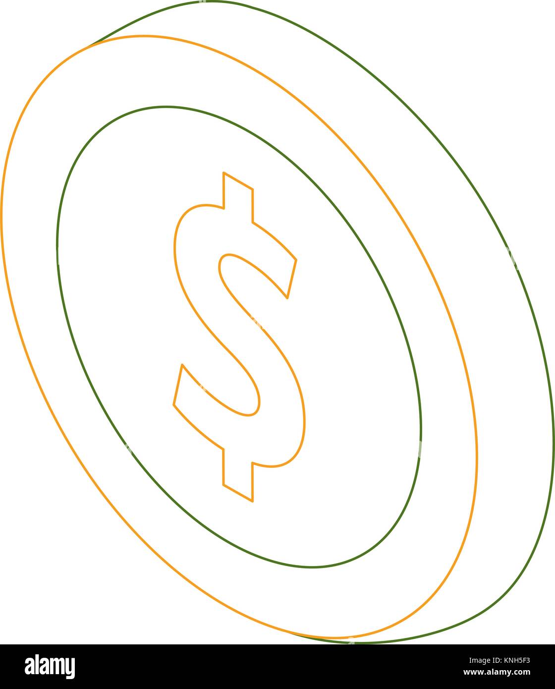 coin money icon symbol in flat isometric 3d Stock Vector Image & Art ...