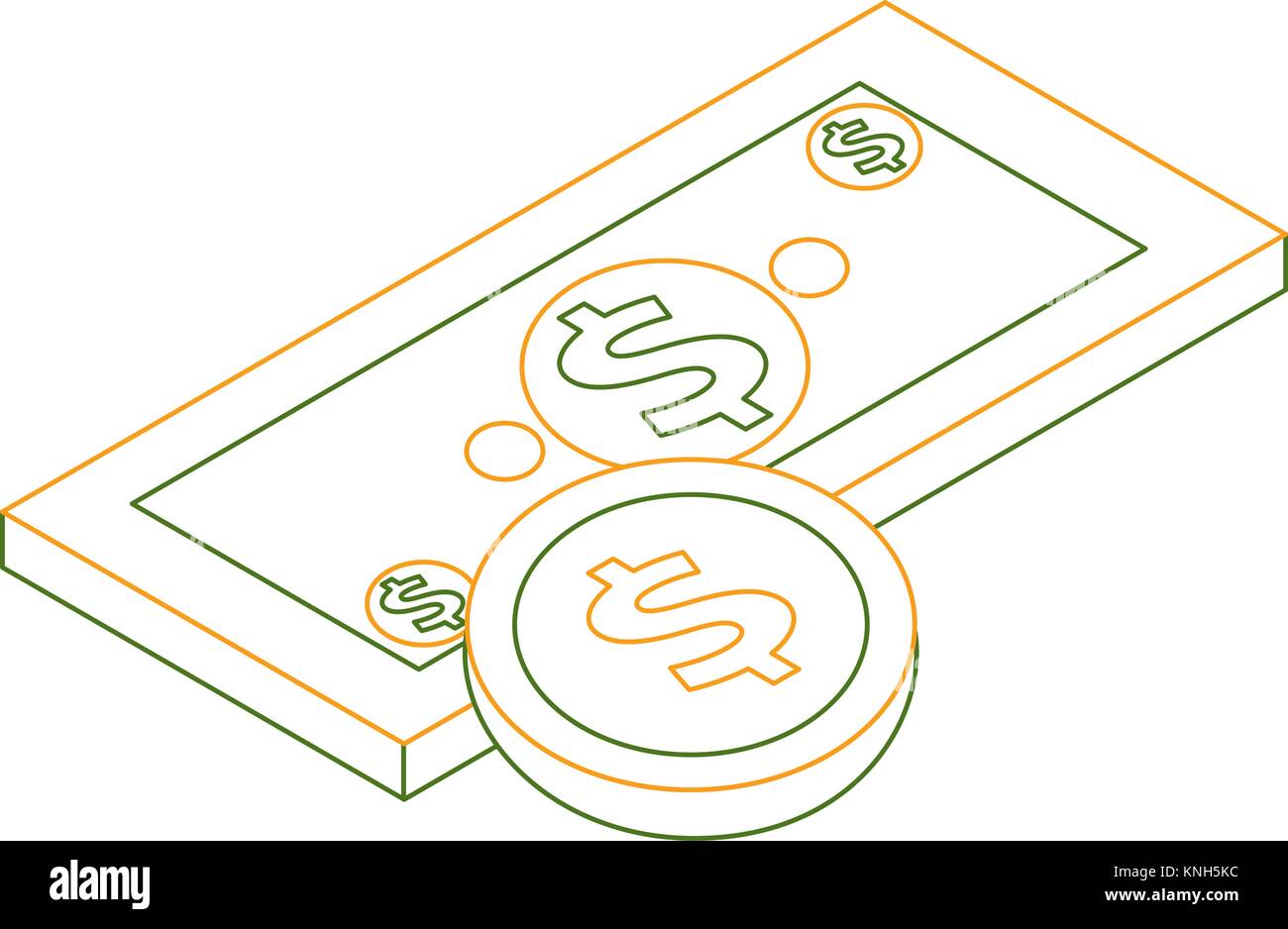 money banknote coin currency dollar isometric Stock Vector Image & Art ...