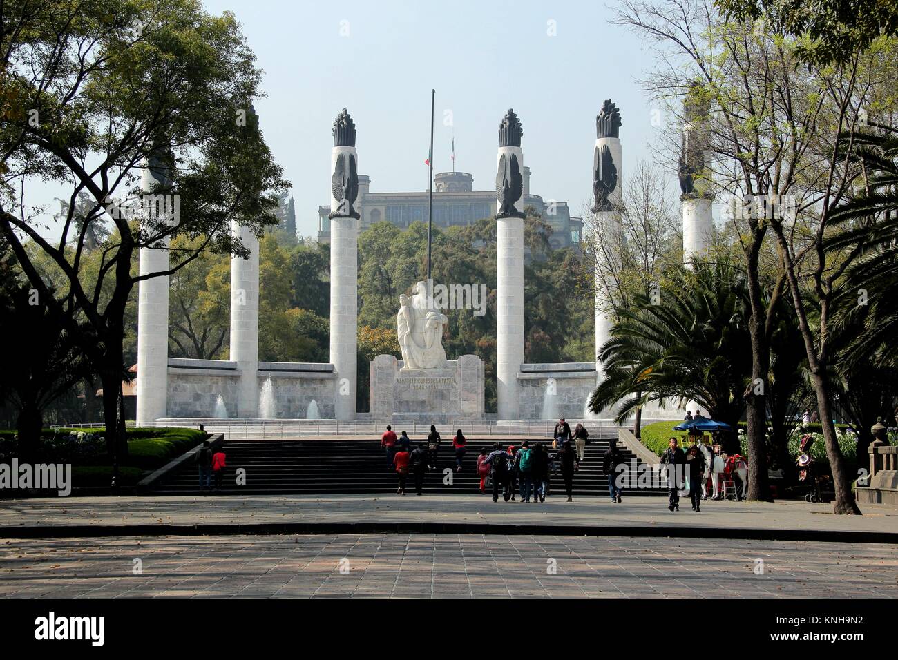 Memorial to Boy Soldiers (Ñiños Heroes) in Chapultepec Park in CDMX. Stock Photo