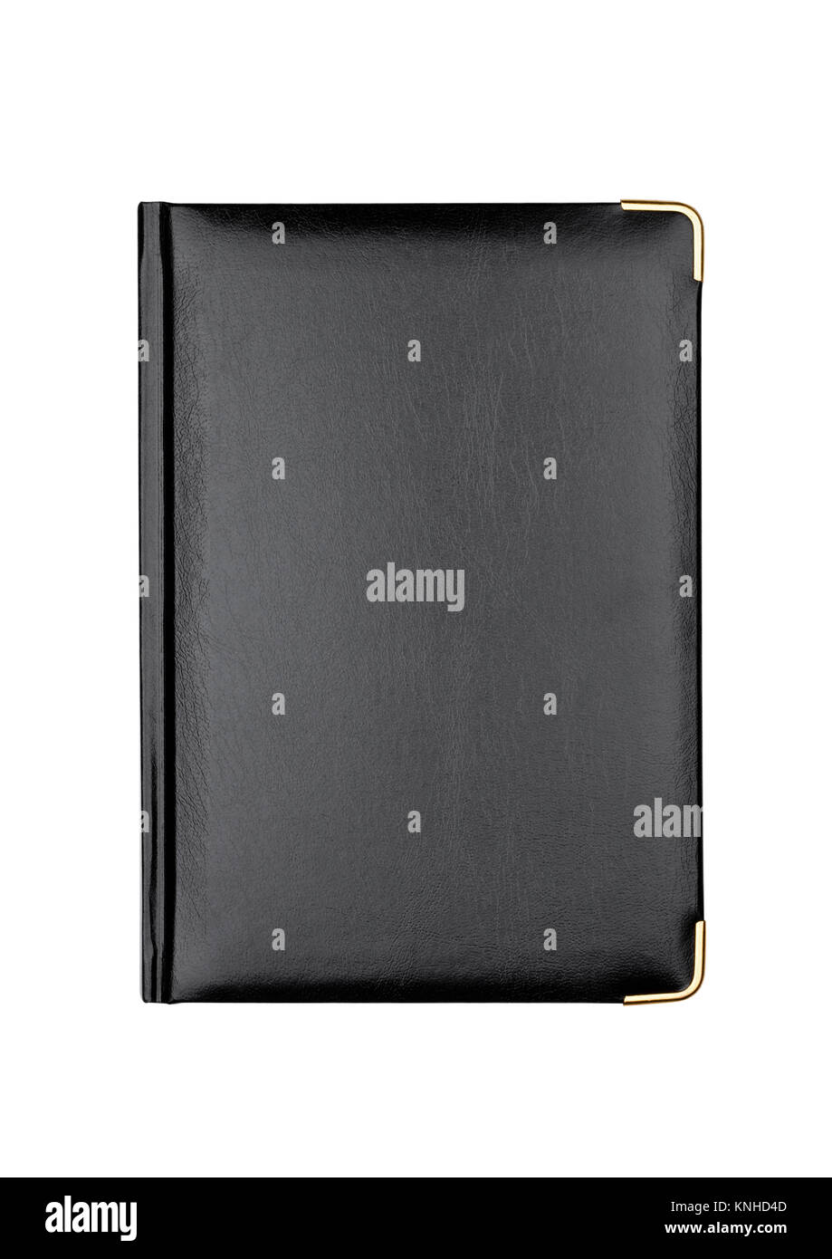 Black leather daily notepad book on white background Stock Photo Alamy