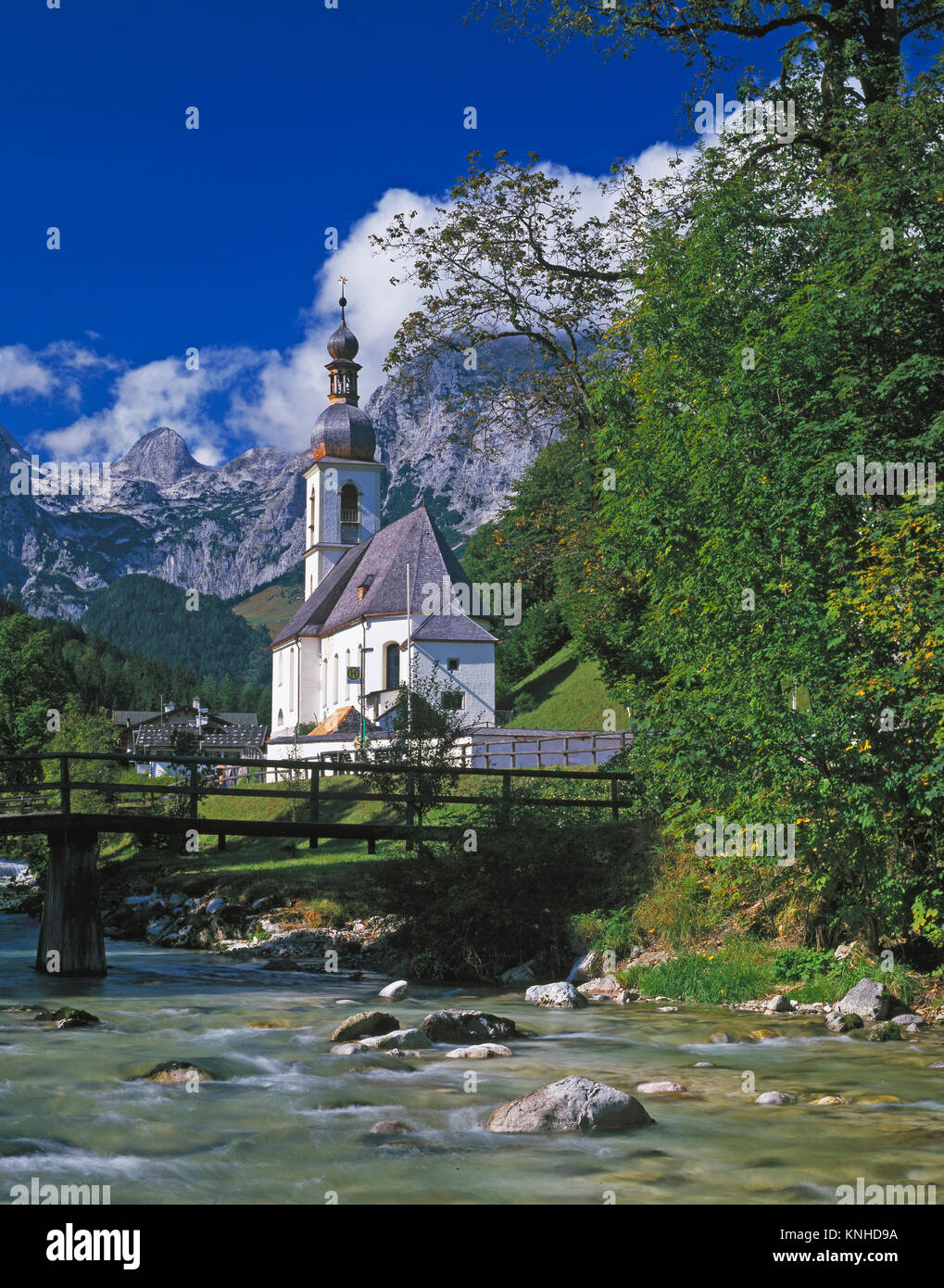 St. Sebastian Church, Ramseau, near Berchtesgaden, Upper  Bavaria, Germany Stock Photo