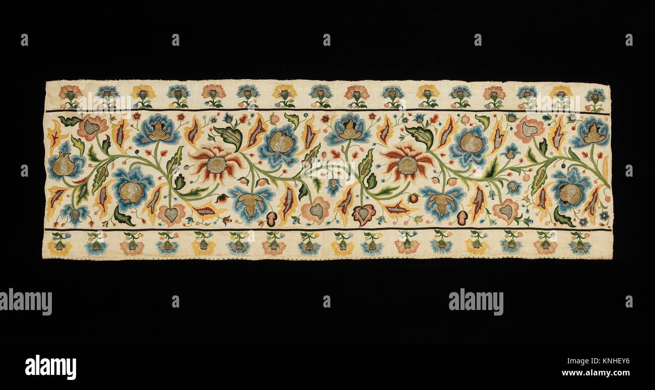 Fragment of a shirt. Date: fourth quarter 18th century; Culture: Ukrainian; Medium: Cotton, silk, linen; Dimensions: 52 1/2 x 16 1/2 in. (133.4 x Stock Photo
