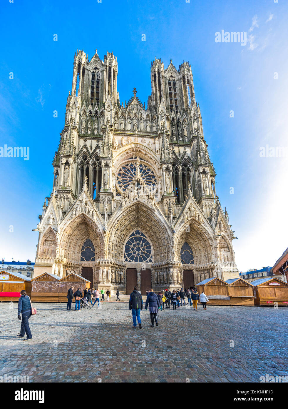 Notre Dame of Reims Cathedral, Champagne, France. Stock Photo