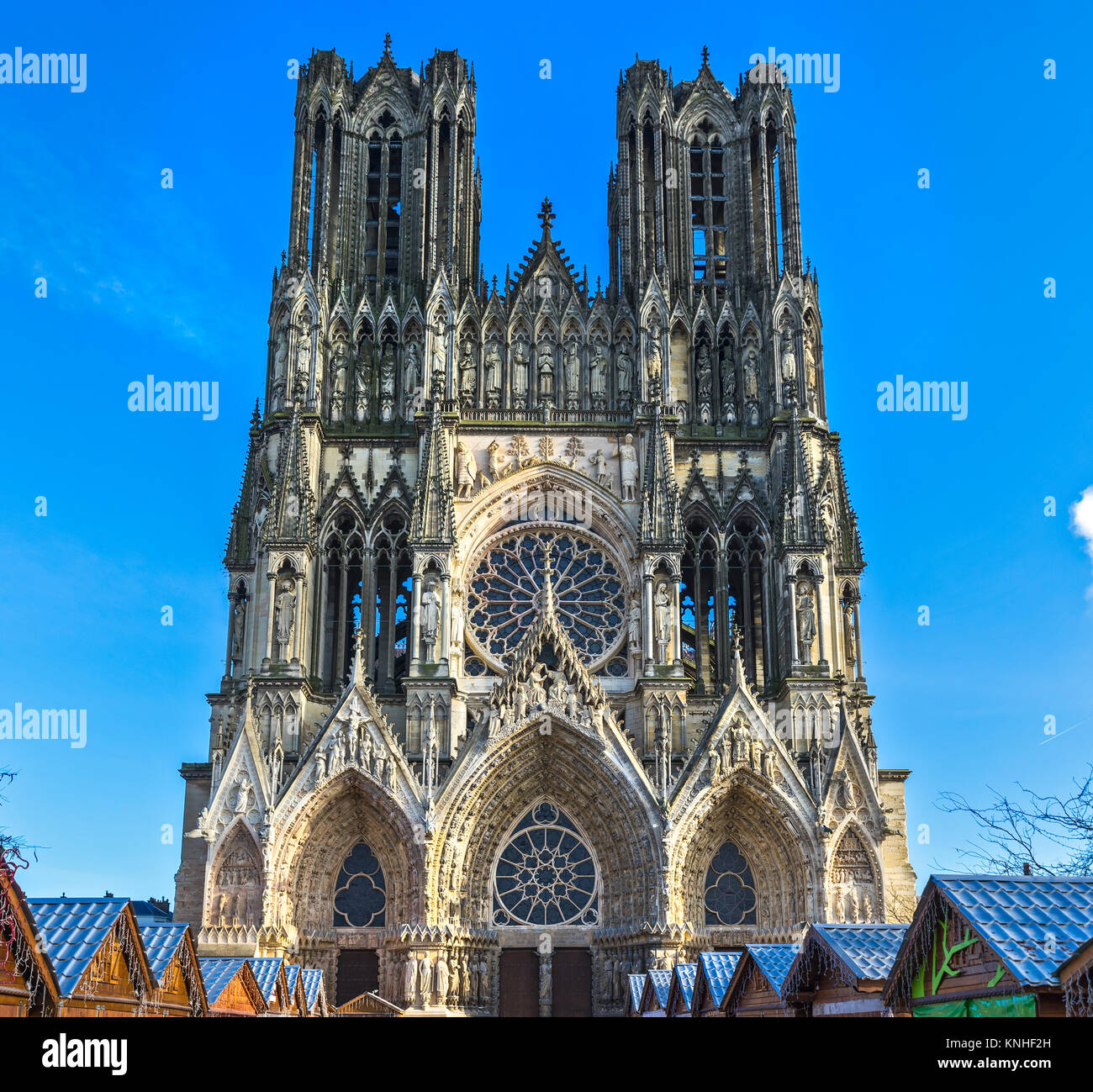 Notre Dame of Reims Cathedral, Champagne, France. Stock Photo