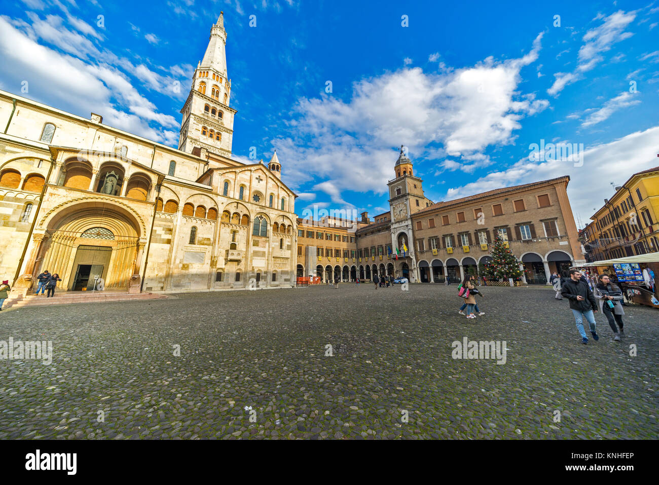 Modena, Piazza Grande with the Duomo and Ghirlandina Tower, Italy Stock Photo