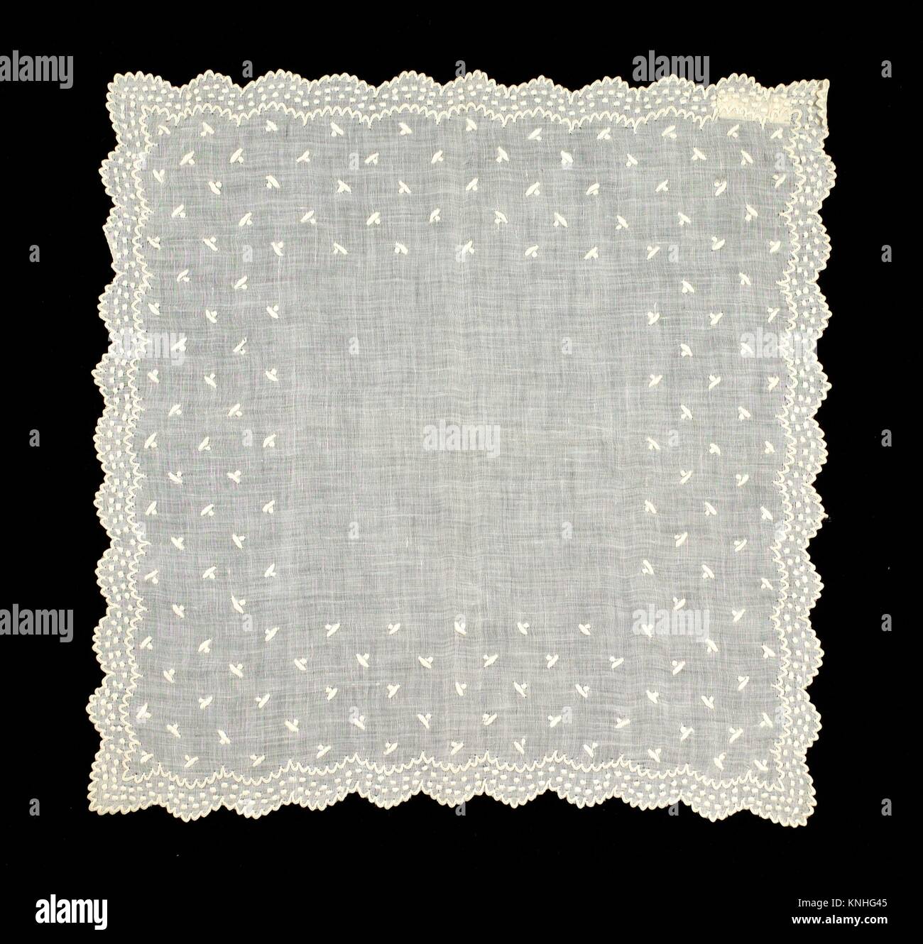 Handkerchief. Date: 1830-50; Culture: American; Medium: Cotton Stock Photo