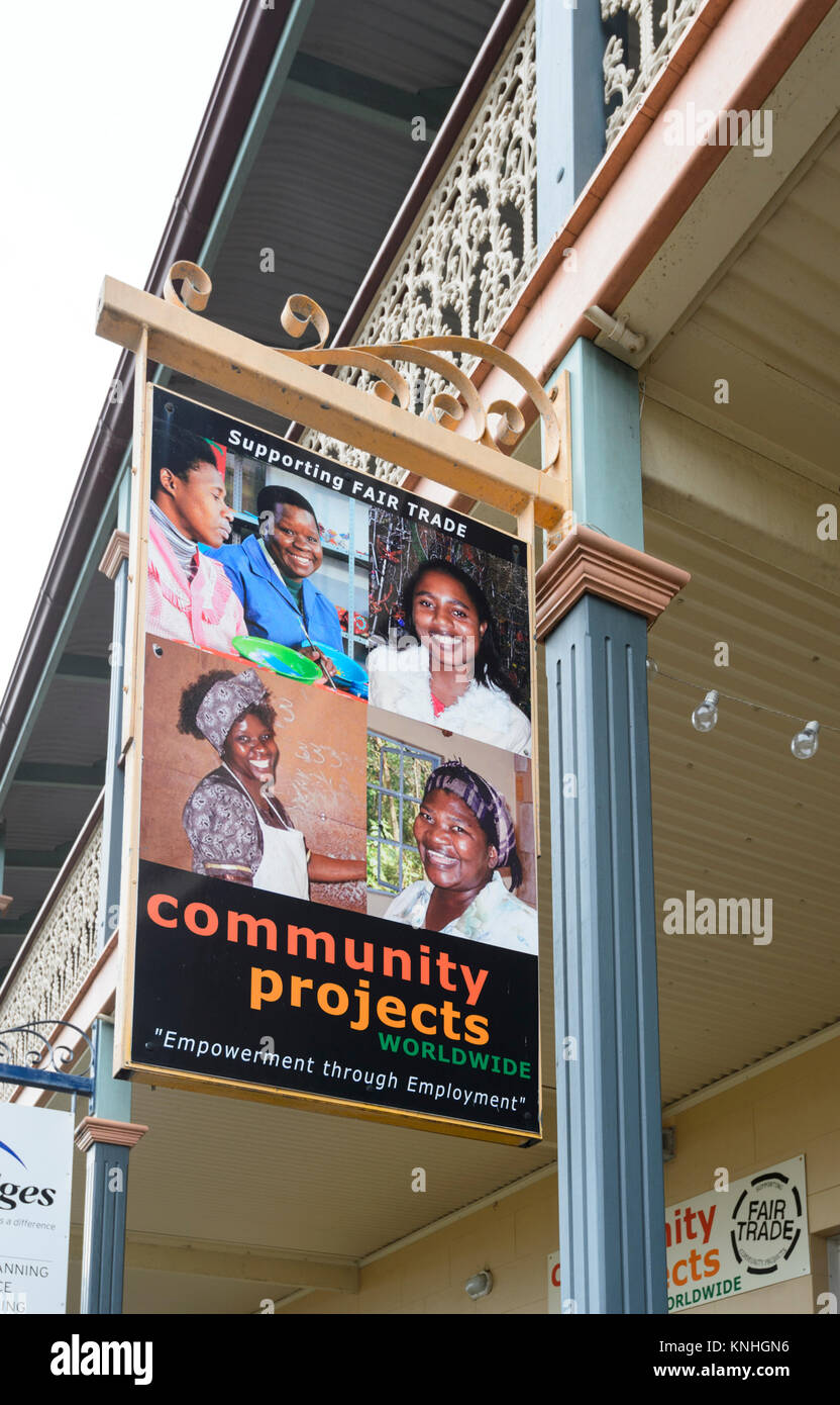 Community Projects sign at Port Macquarie, New South Wales, NSW, Australia Stock Photo