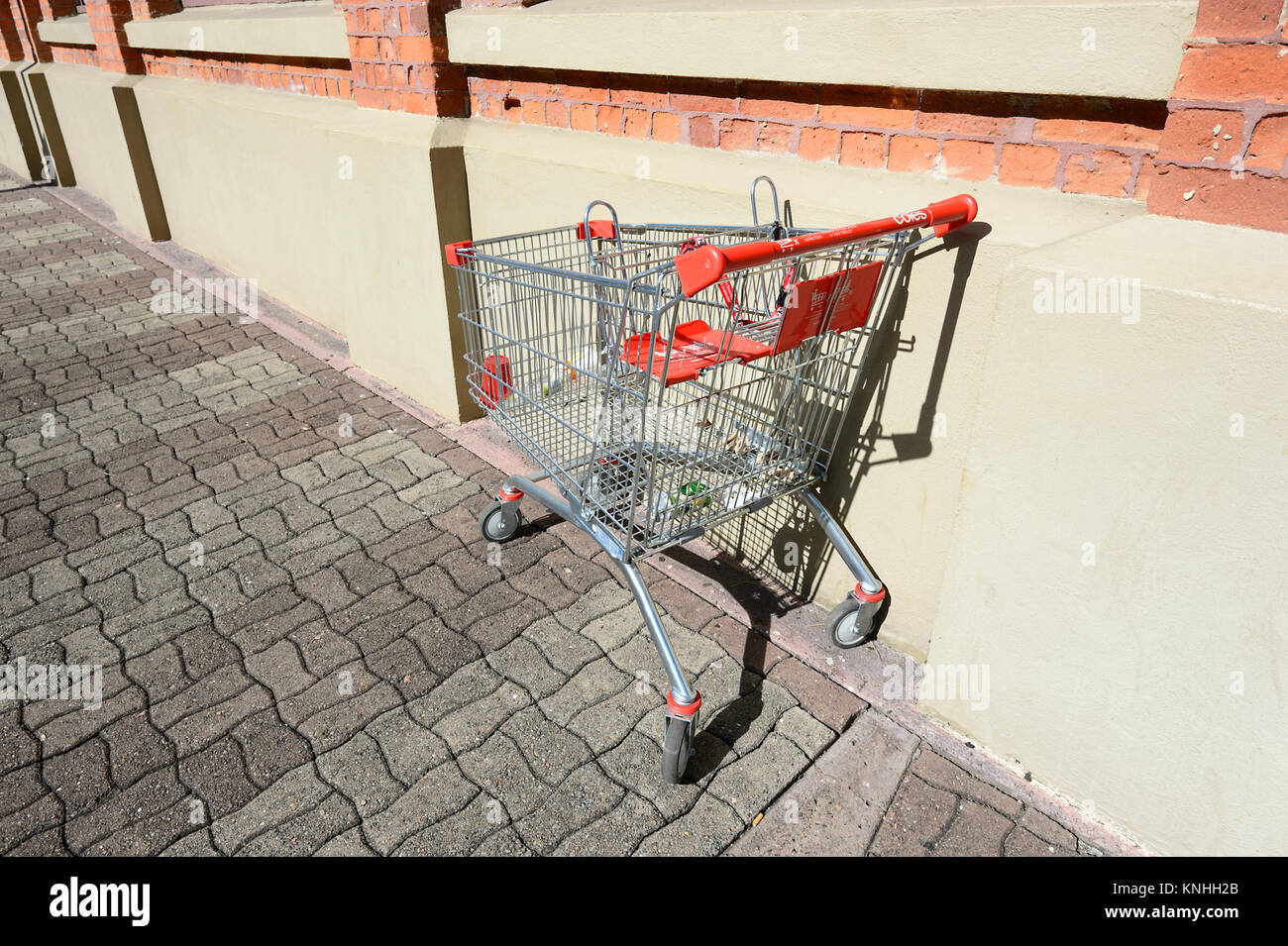 Shopping trolley abandoned in a street, Australia Stock Photo