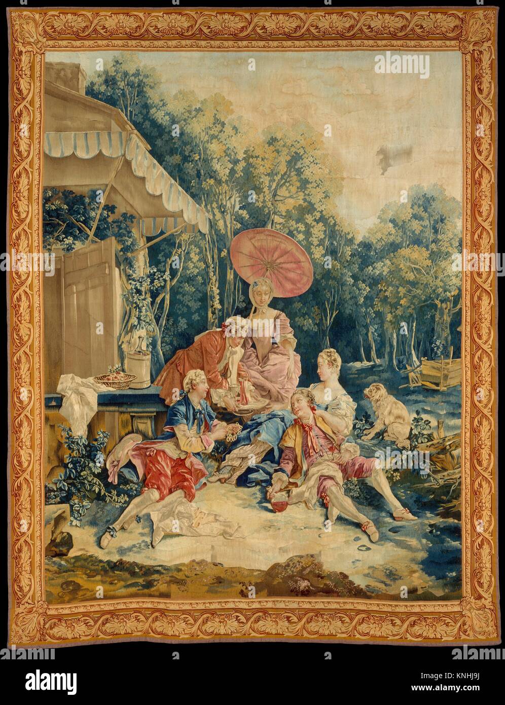 The Collation from a set of the Italian Village Scenes. Designer: Designed by François Boucher (French, Paris 1703-1770 Paris); Manufactory: Stock Photo