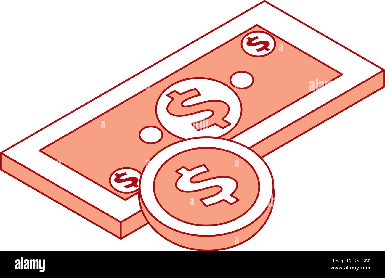 money banknote coin currency dollar isometric Stock Vector Image & Art ...