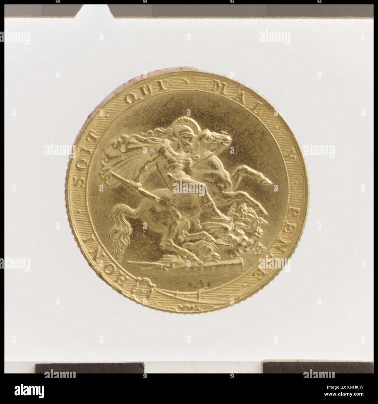 A George III pattern sovereign coin, featuring the iconic St. George ...