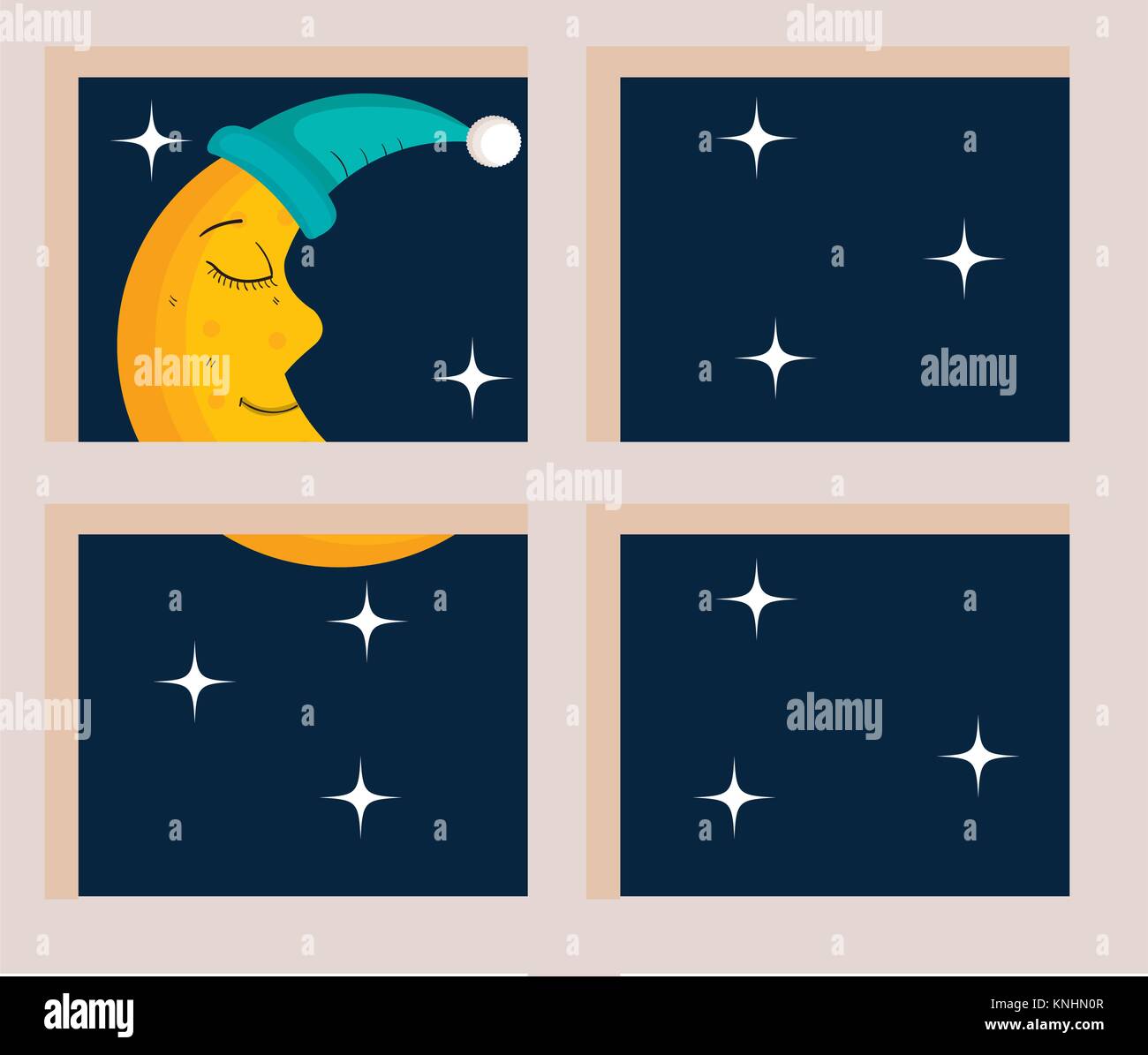 bedroom windows night isolated icon vector illustration design Stock ...