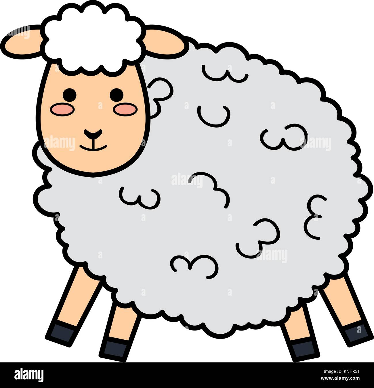 cute sheep character icon vector illustration design Stock Vector Image ...