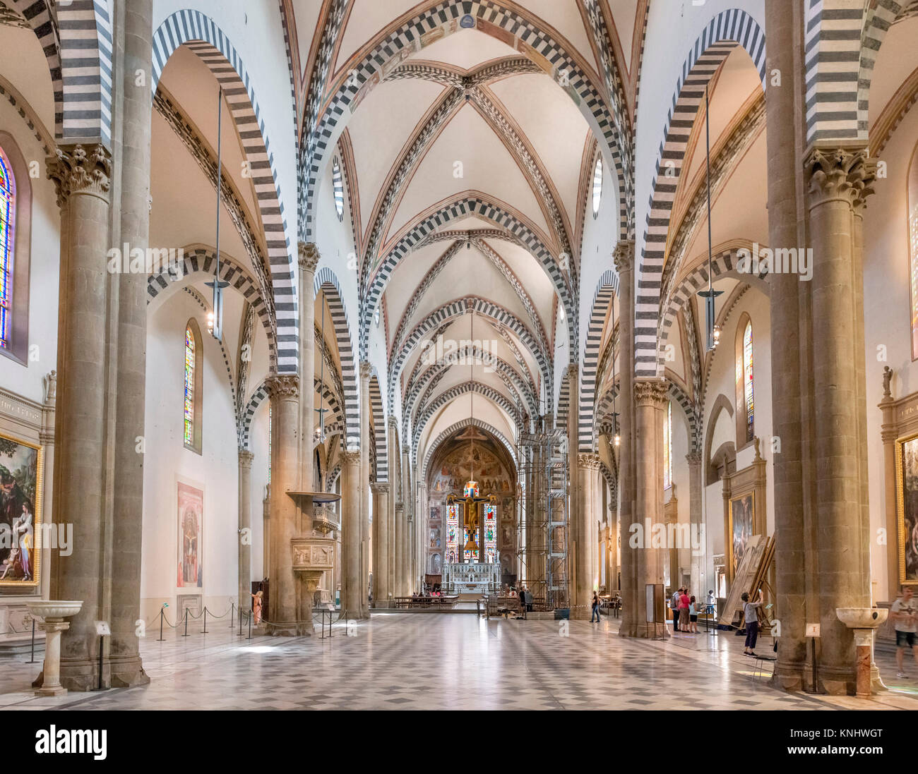 Interior of the Church of Santa Maria Novella, Florence, Italy. Stock Photo