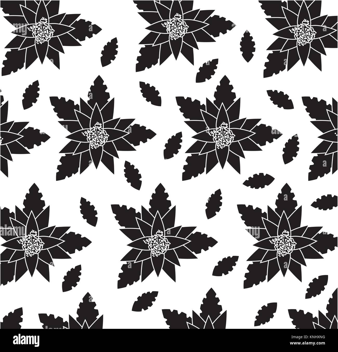 seamless pattern flowers leaves branch decoration image Stock Vector ...