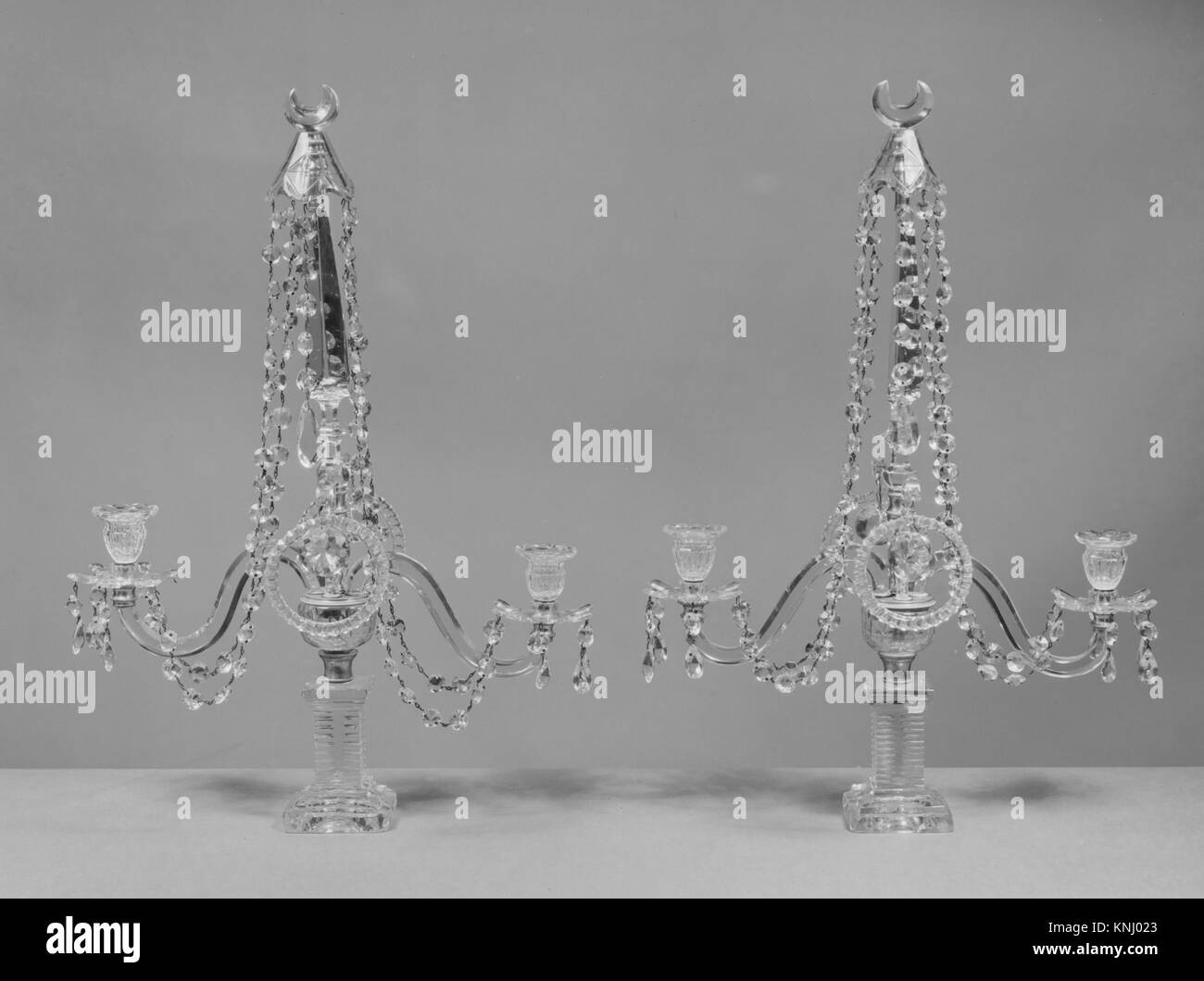 Candelabrum MET 148997 1133 British, Candelabrum, ca. 1790, Blown glass