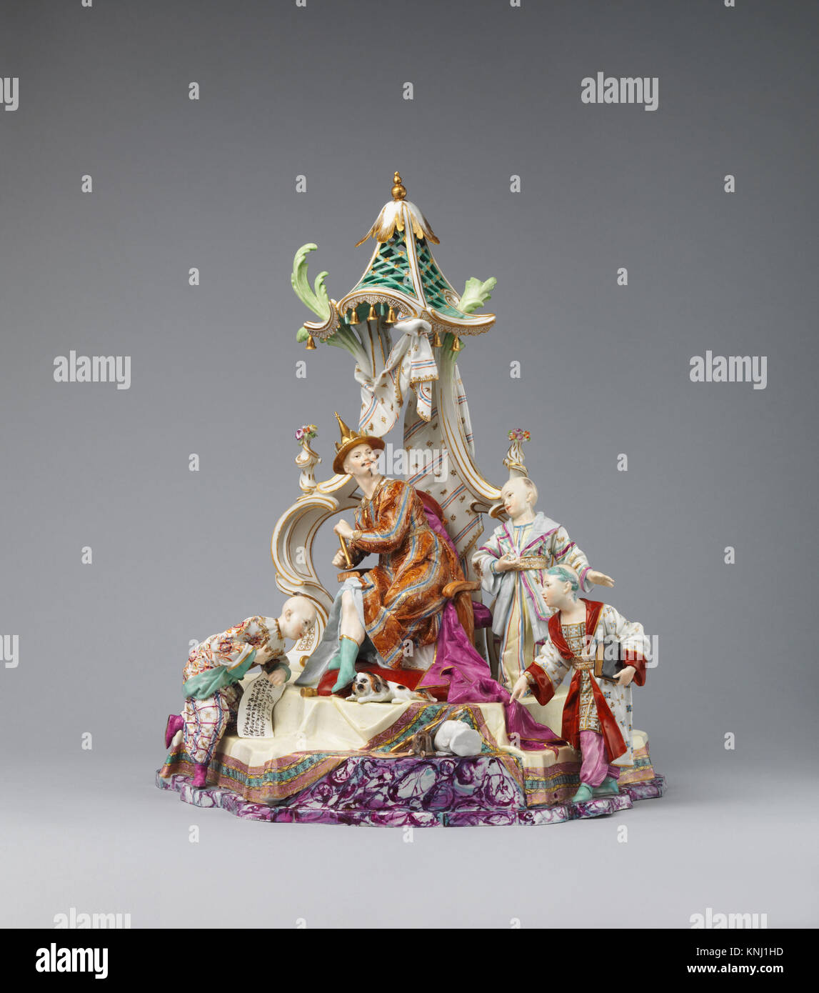 This artwork depicts a formal audience with the Chinese Emperor ...