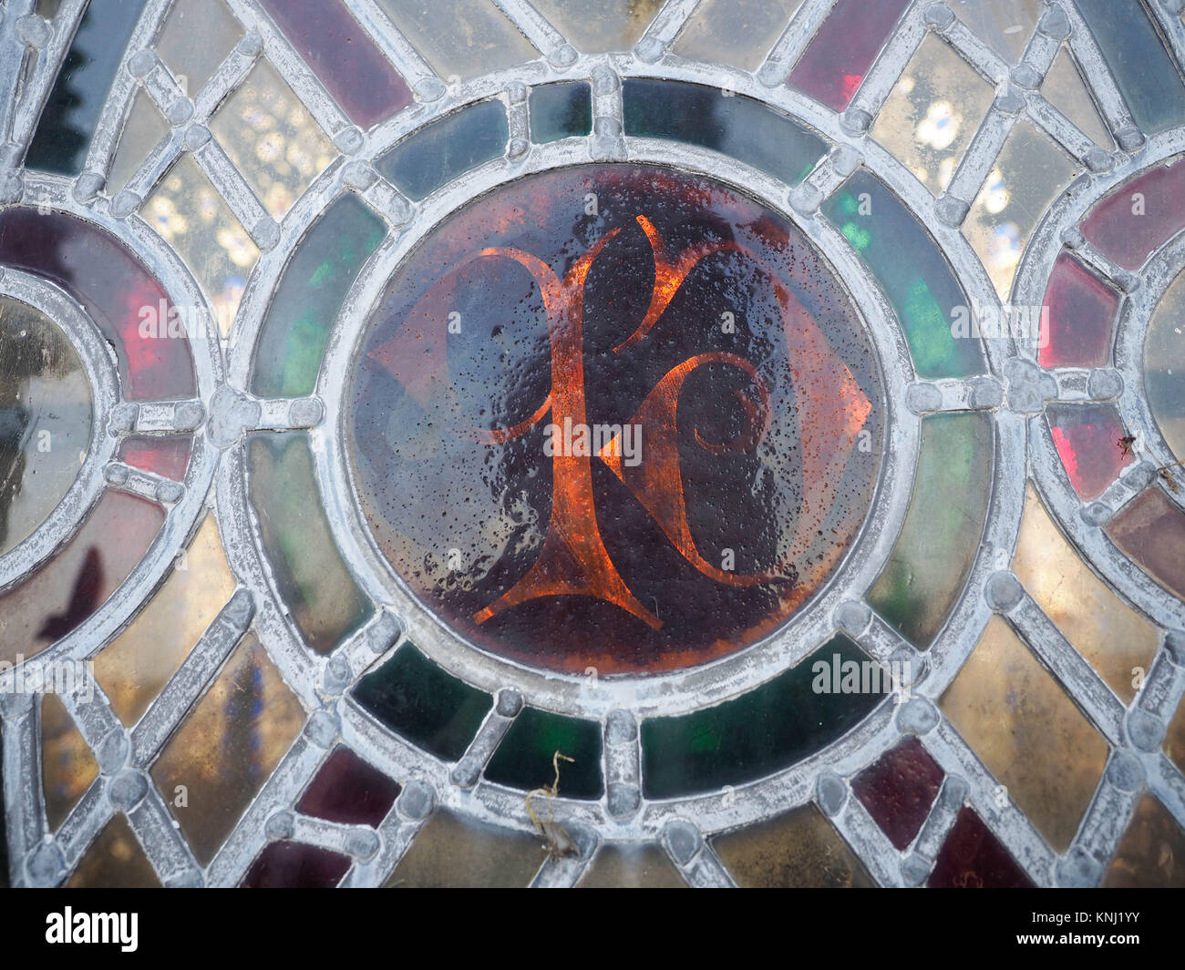 STAINED GLASS WINDOW ELY CATHEDRAL Stock Photo