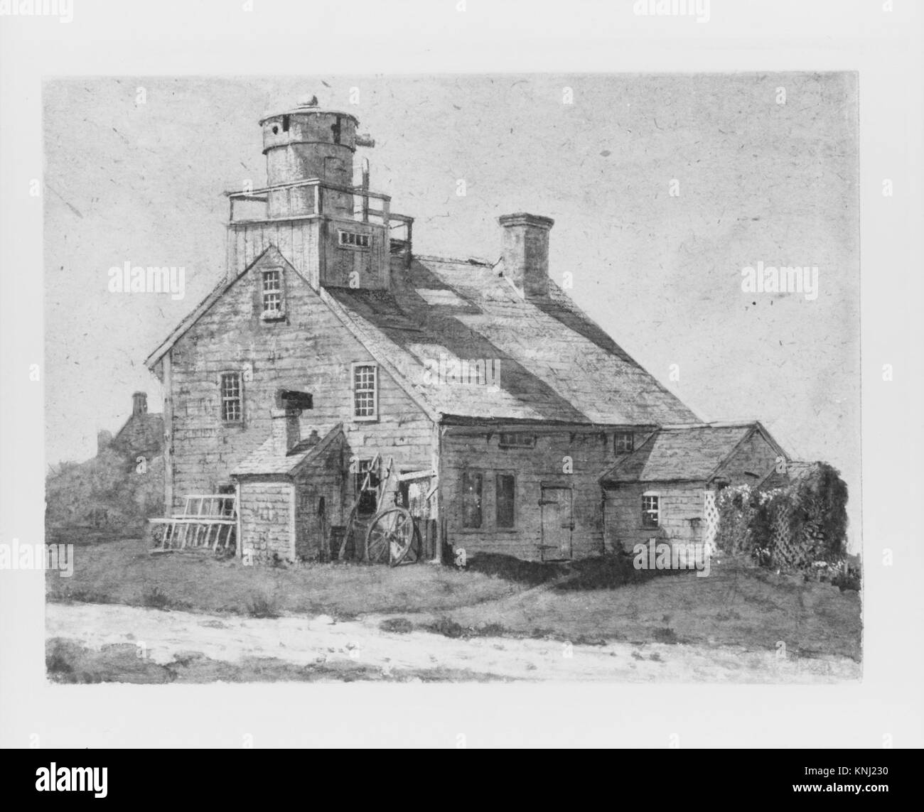 Coast Guard Station, watercolor by American artist Albertus H. Baldwin