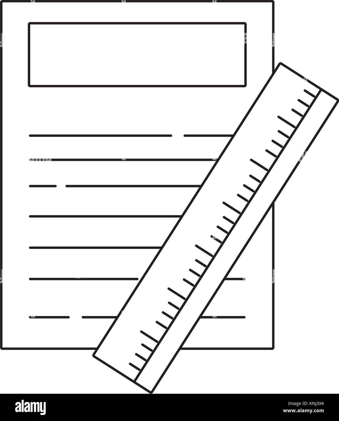 line paper document with ruler object design Stock Vector Image & Art ...