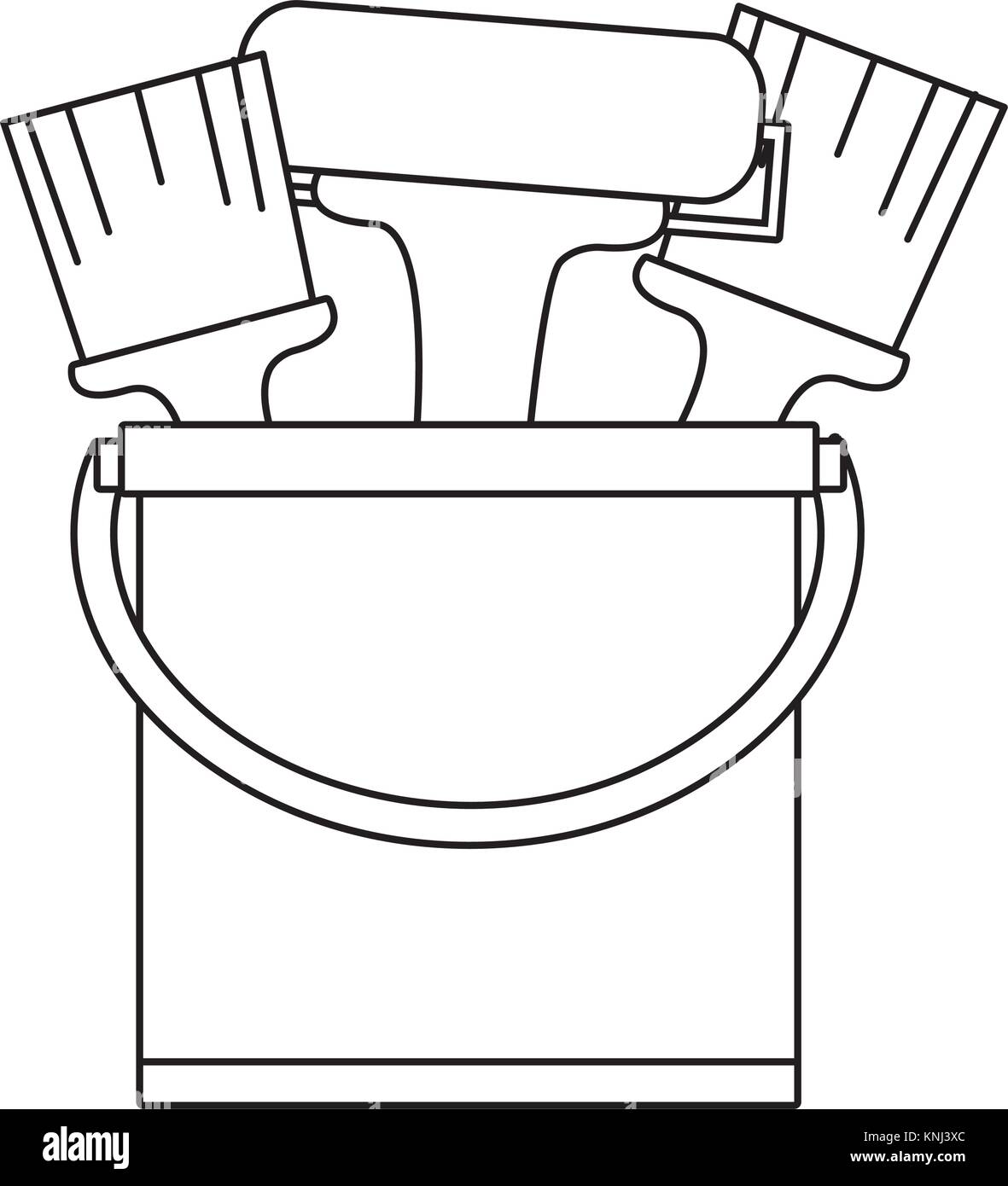 line paint can with painter tools inside Stock Vector Image & Art Alamy