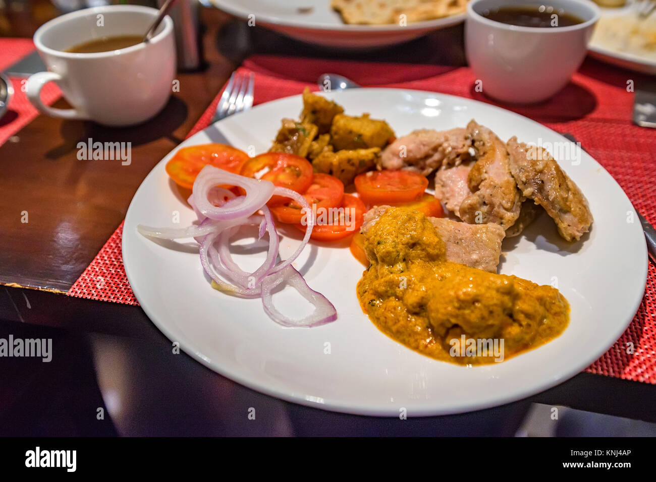 North Indian breakfast in hotel Stock Photo - Alamy