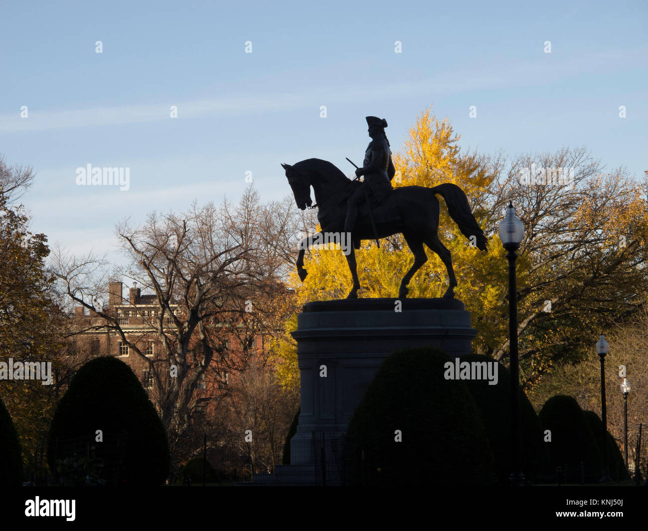 george washington statue in the boston public garden Stock Photo