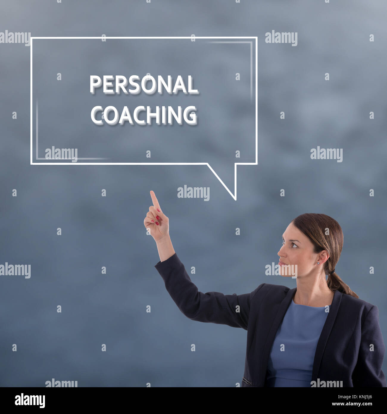 PERSONAL COACHING Business Concept. Business Woman Graphic Concept Stock Photo