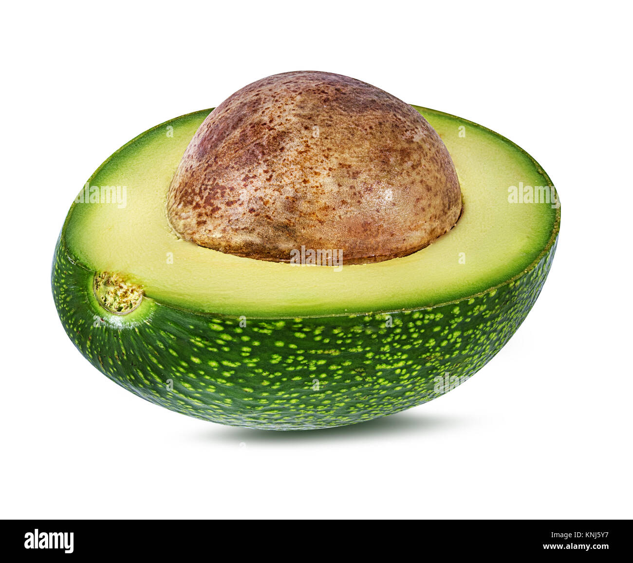 Open Mesh Bag with Fresh Hass Avocados Isolated on White Stock