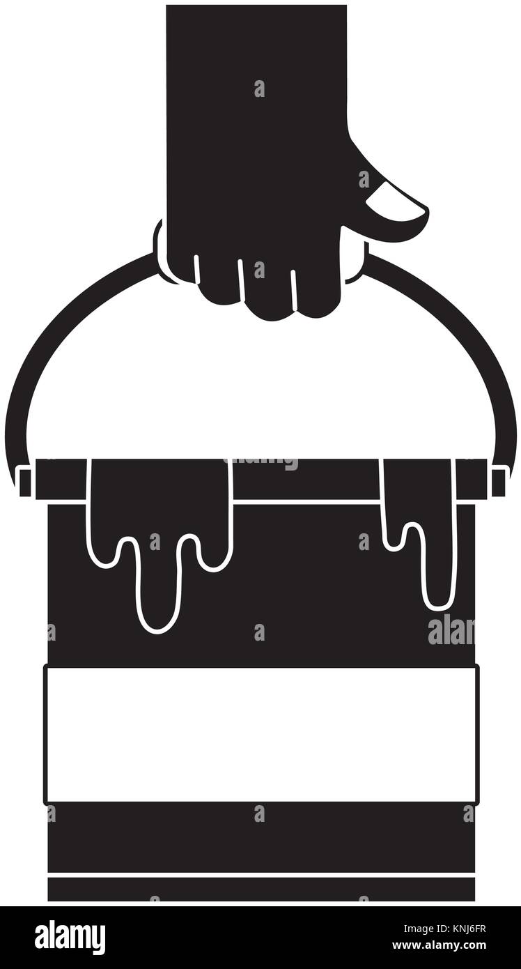 contour hand with paint can art tool Stock Vector Image & Art - Alamy